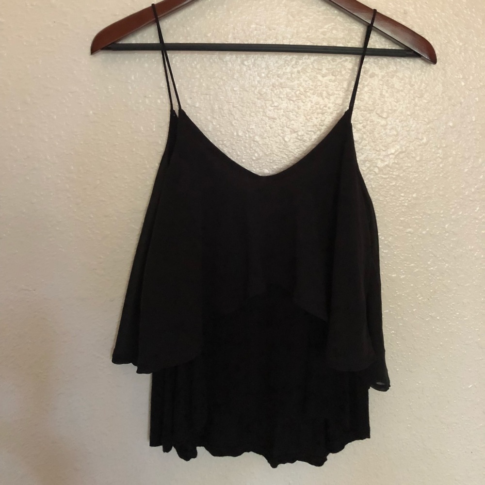 Black spaghetti strap tank top